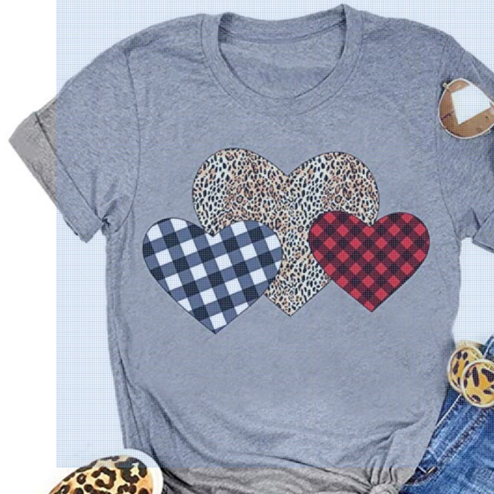 Valentine Plaid & Leopard Heart Print